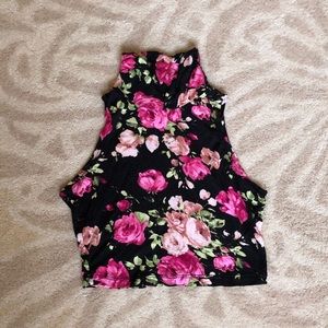 NEW Floral Turtleneck Crop Top